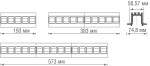 Donolux Led св-к встраиваемый,  10W,  193х74, 8мм,  H39, 8мм,  900Lm,  30х75°,  3000К,  Ra80,  IP20,  UGR16,  ко