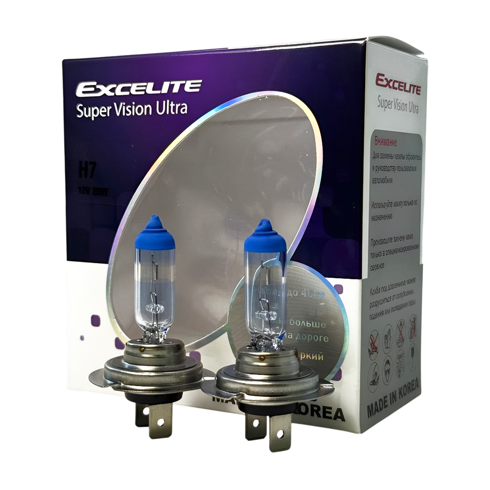 Лампа H7 55W 12V SVU PX26d Excelite комплект супер яркий