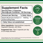 Double Wood Supplements - Reishi Mushroom - 300 x 500 mg capsules
