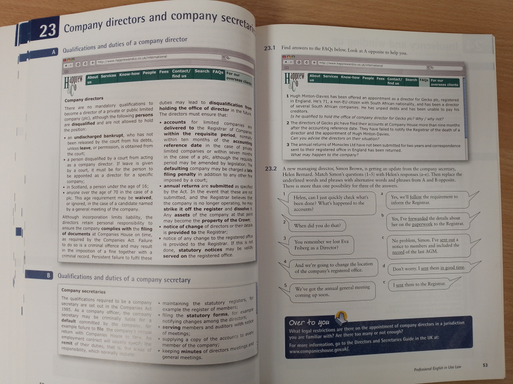 Professional English in Use Law Book with answers