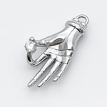 Подвеска Рука, цвет серебро, фианит, размер 26*12 мм, цена за 1 шт