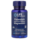 Life Extension, калий с магнием пролонгированного действия, 60 вегетарианских капсул