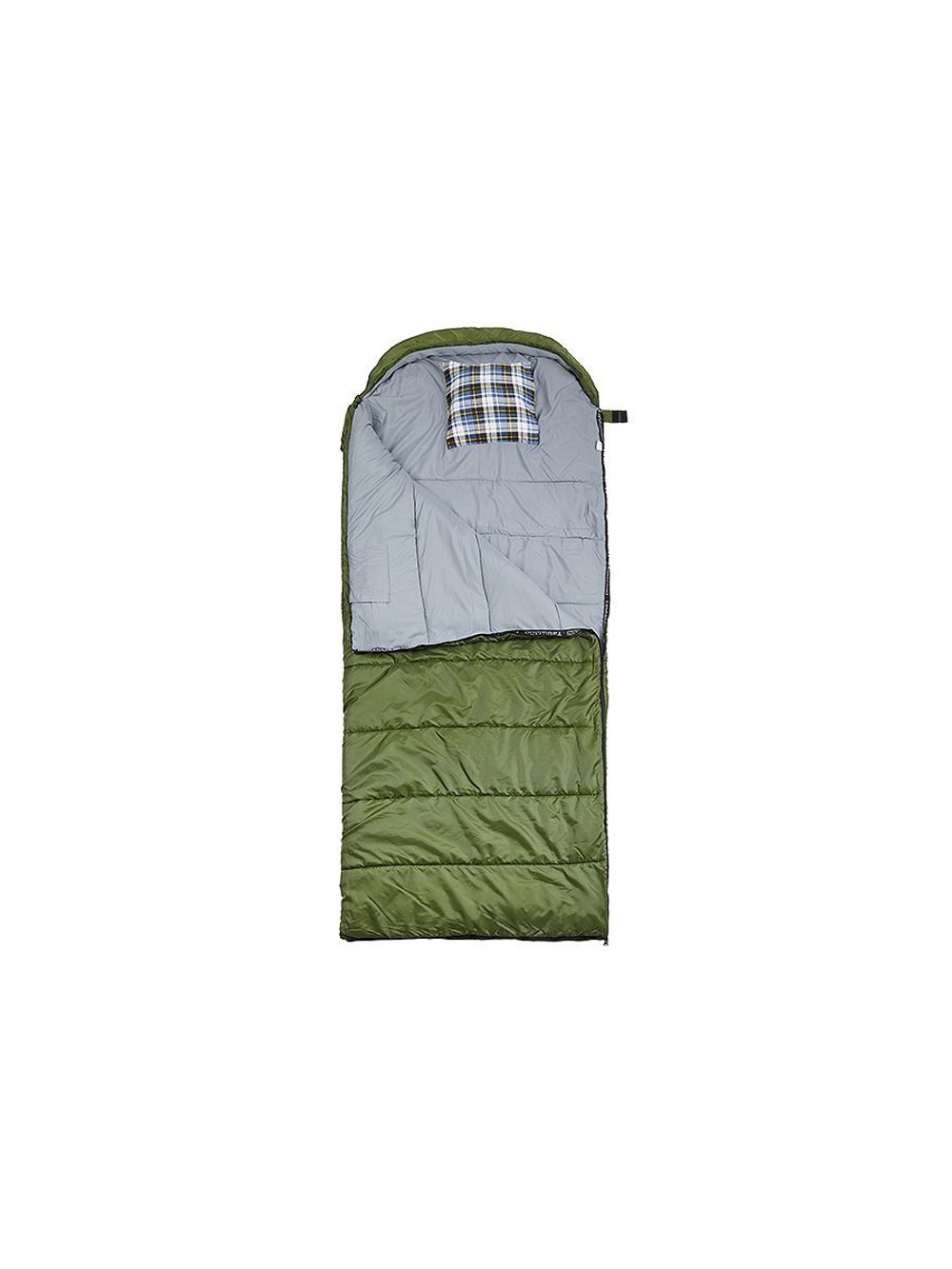 Спальный мешок-одеяло с капюшоном TauMANN Scout #R (молния справа), Подушка и компрессионный мешок в комплекте