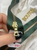 Молния металл Riri на атласной тесьме, 6 мм, цвет 5861, зеленый холодный