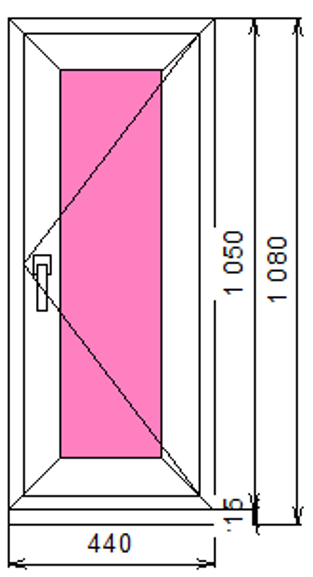 Пластиковое окно 1050 х 440 ТермА Эко