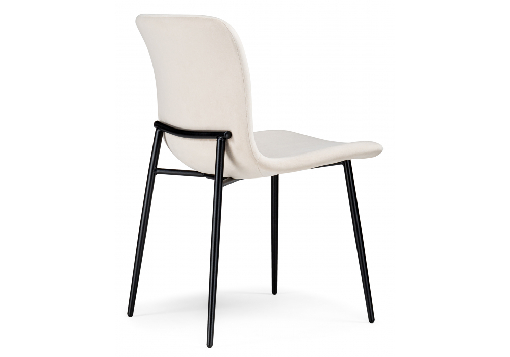 Стул на металлокаркасе Woodville Игон бежевый, черный муар, ножки черные