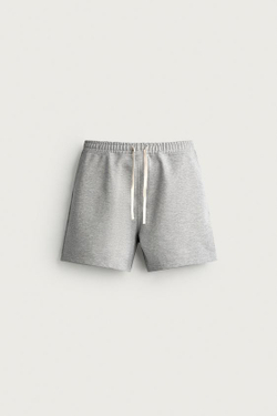 ZARA СПОРТИВНЫЕ ШОРТЫ RELAXED FIT, СЕРЫЙ МЕЛАНЖ