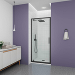 Душевая дверь Veconi Ottimo P30 B, 900x1900, черный матовый, стекло прозрачное