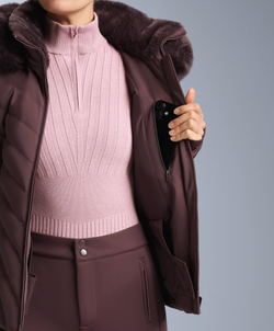 OYSHO Водостойкая облегающая куртка Primaloft® SKI, темно-винный