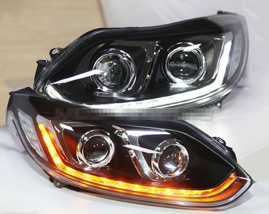 Передние фары Форд Фокус 3 2012-2014 V10 type [КОМПЛЕКТ Л+П; ходовые огни; биксеноновая линза; электрокорректор]