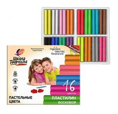 Plastilin \ Пластилин восковой "Школа творчества" 16 цветов