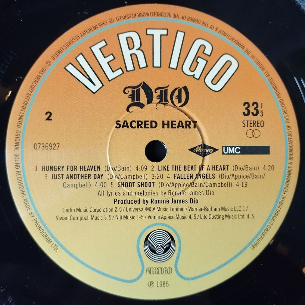 Винтажная виниловая пластинка LP Dio Sacred Heart (EU 2021)