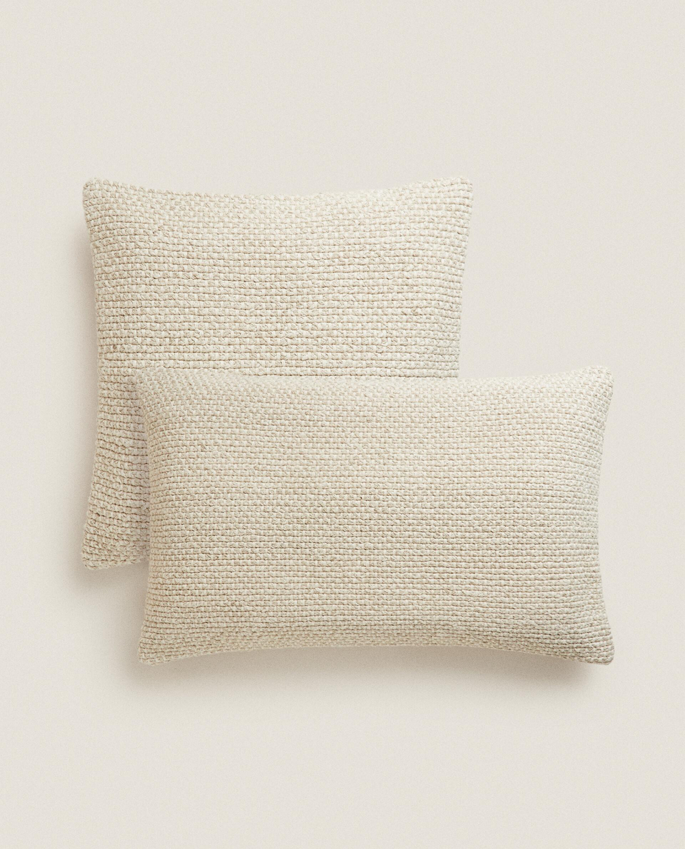 Zara Home наволочка декоративная из хлопка, светло-бежевый