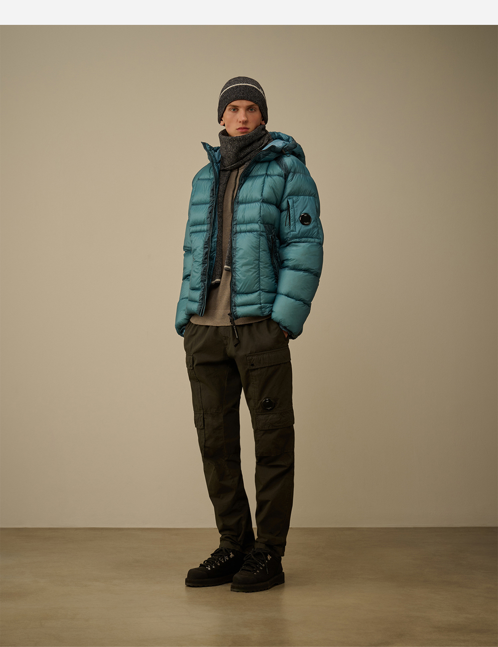 C.P. Company D.D. Shell Down Puffer Jacket "Fungi Grey" (19CMOW702A110416A356)