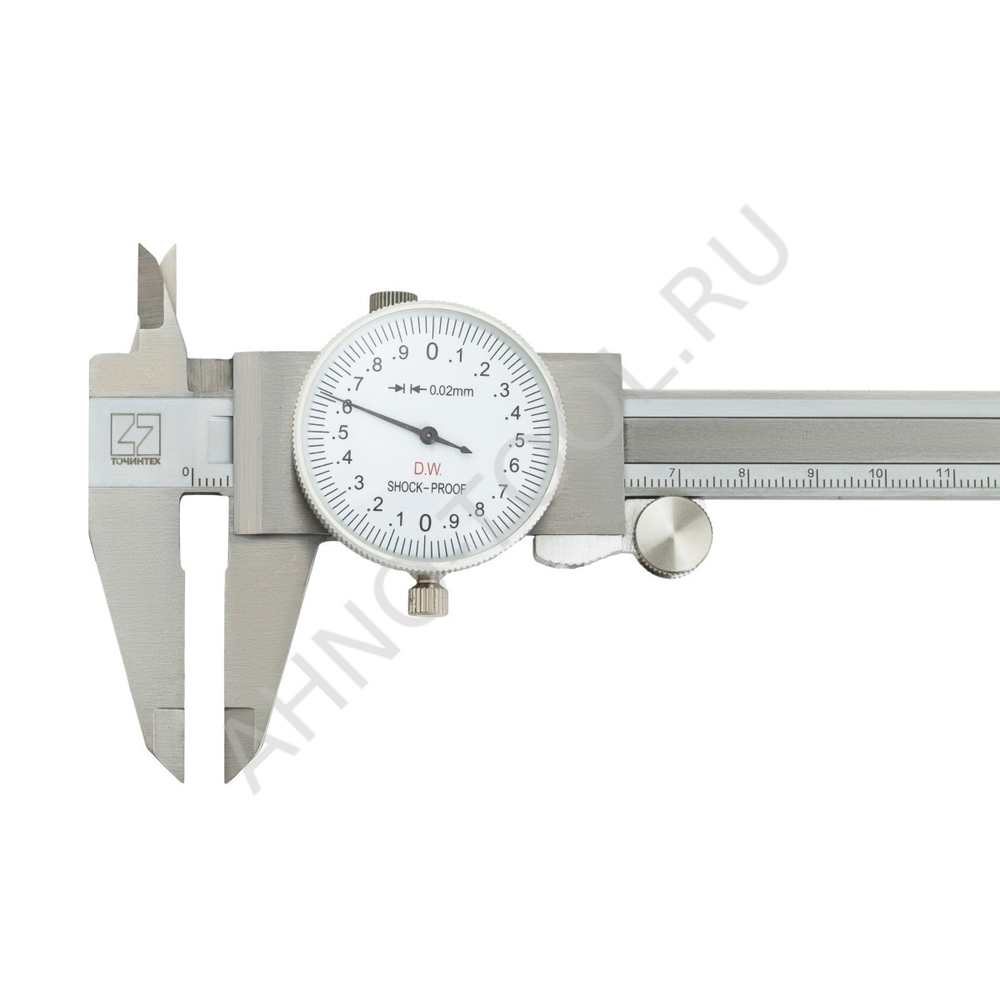 Штангенциркуль с круговой шкалой ШЦК-150-0.02 ГОСРЕЕСТР 89053-23 нерж.сталь ТОЧИНТЕХ (с поверкой)