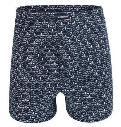 Хлопковые боксеры plus size с принтом в виде бумажных корабликов (Размер: 4X) (Цвет: темно-синий)