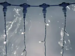 Светодиодный занавес 600 холодных белых LED ламп, 2*3 м., статика, белый провод ПВХ, Teamprof (TPF-C2*3-CW/W)