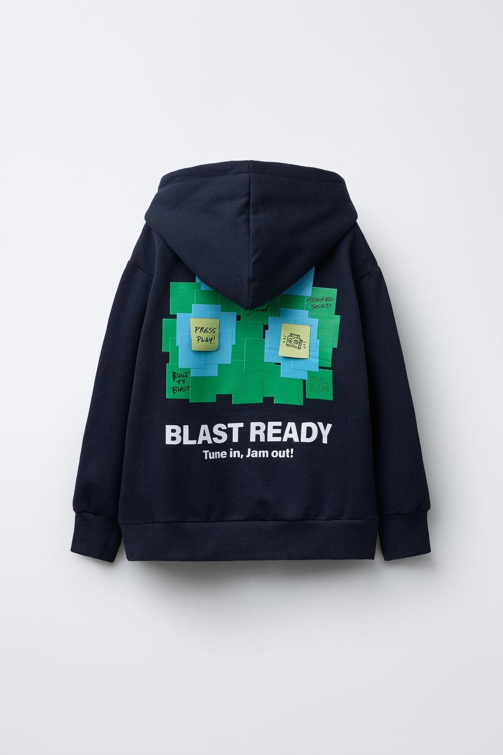 ZARA ХУДИ С КАПЮШОНОМ, МОРСКОЙ СИНИЙ