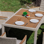 Обеденный комплект ROYAL FAMILY AMELIA бежевого цвета на 6 персон