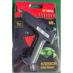 Термопистолет клеевой СИЛА SGG60-01 60Bт под стержень 11мм в комплекте 11мм х 7cм 2 шт | Сила