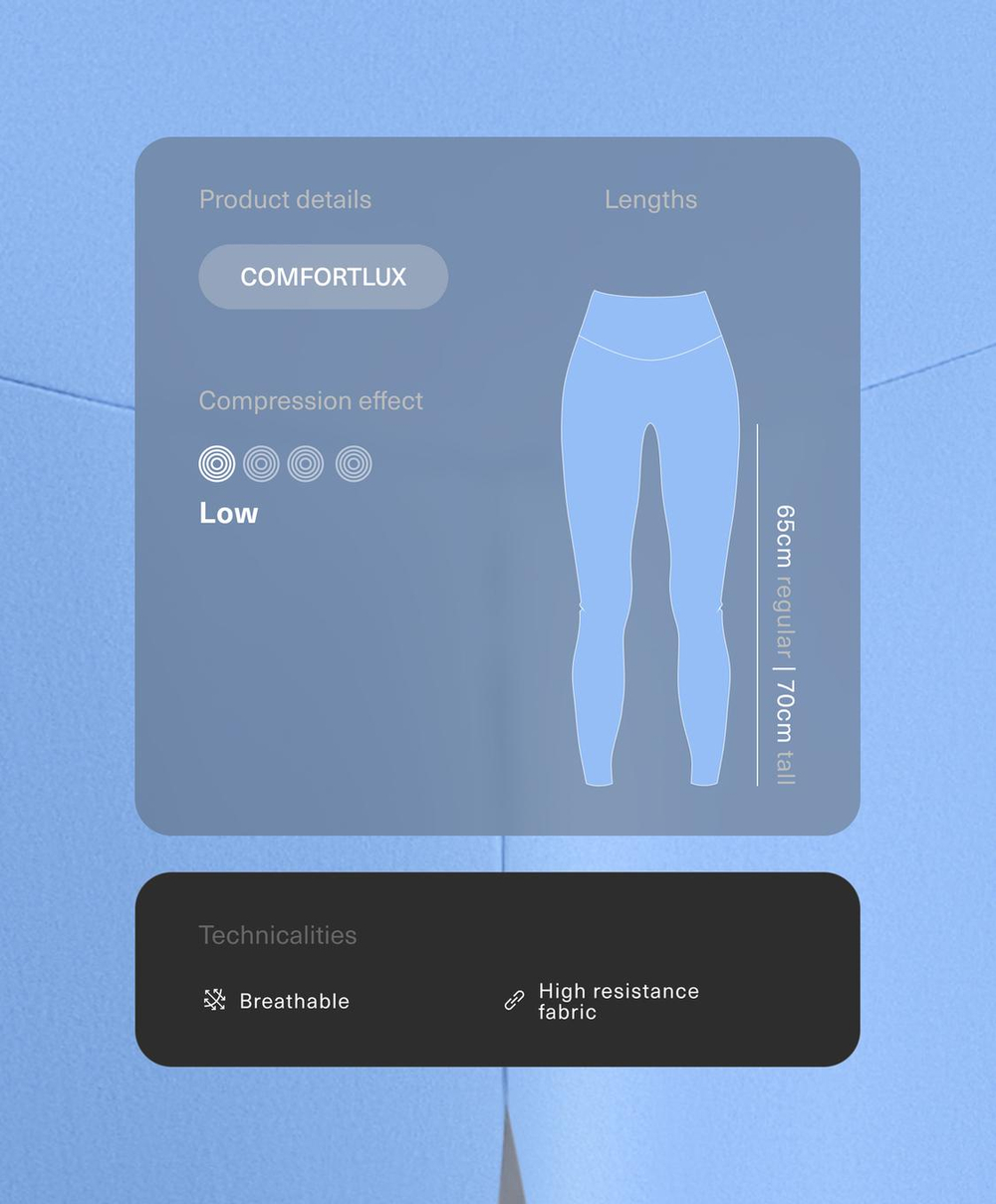 OYSHO Легинсы Comfortlux длиной до щиколотки с высокой посадкой, лавандово-голубой
