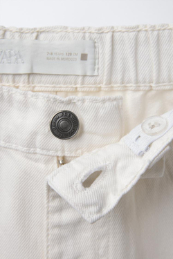 ZARA ДЖИНСЫ СВОБОДНОГО КРОЯ, ЭКРЮ