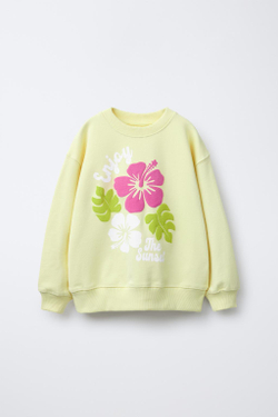 ZARA ТОЛСТОВКА С РЕЛЬЕФНЫМ ЦВЕТОЧНЫМ УЗОРОМ, СВЕТЛО-ЗЕЛЕНЫЙ