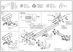Оцинкованный фаркоп на Mercedes GLC-Class x253 2015-2022 (без электрики), Galia M145C