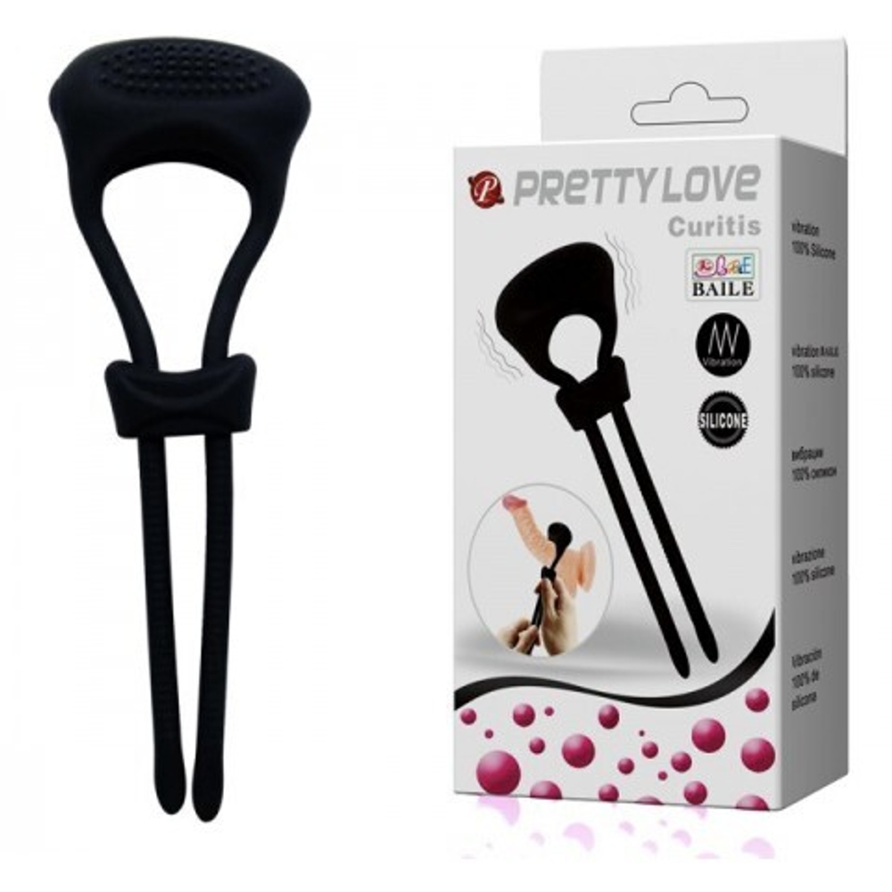 Эрекционное кольцо с фиксацией и вибрацией Curitis