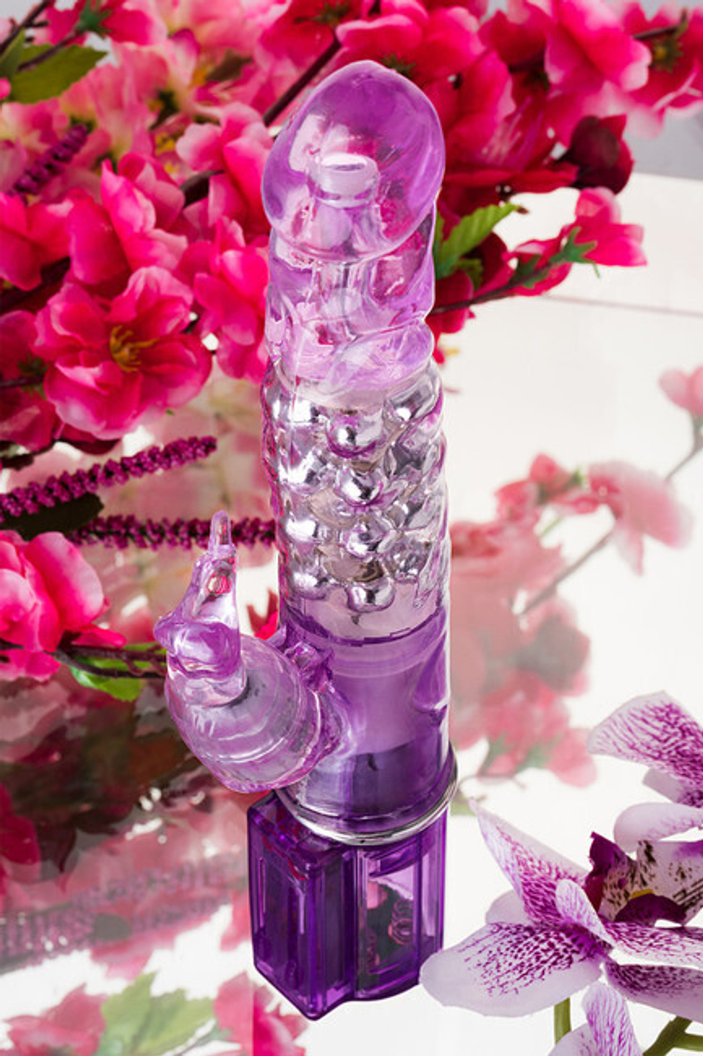 Ротационный вибратор с крупными бусинками A-Toys High Tech Vibrator (8 режимов вибрации, 4 ротации) (Цвет: фиолетовый)