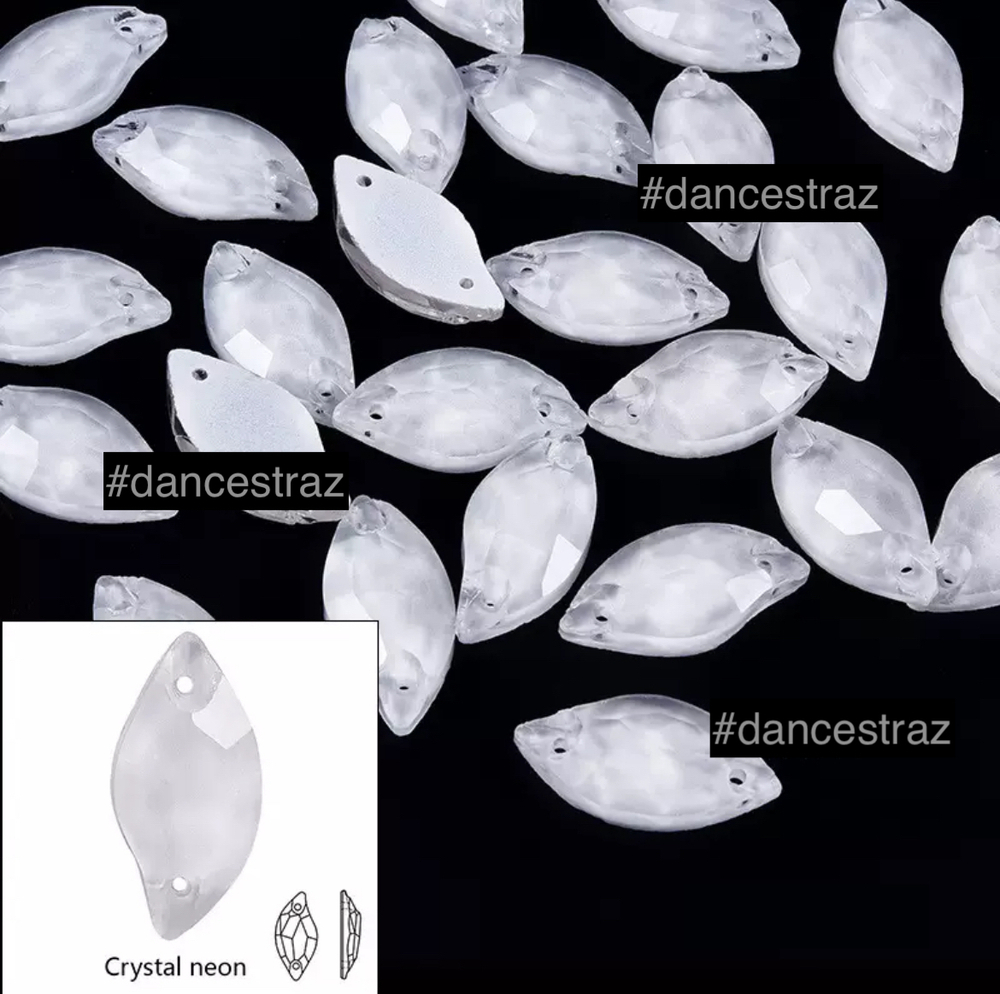 Стразы пришивные, Leaf, Crystal Neon, A3-N17, 9*20mm, (24 ea/pkg), (F2)9x2