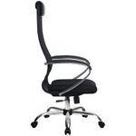 Кресло руководителя Метта SU-BK-8 CH, ткань-сетка черная №20, спинка-сетка, топ-ган (101/003, 131/003)