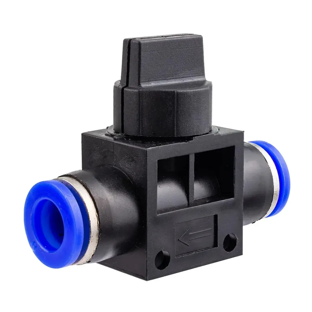 Фитинг для пластиковых трубок с краном 8x8мм RockForce##Rock FORCE RF-SHVFF08-08