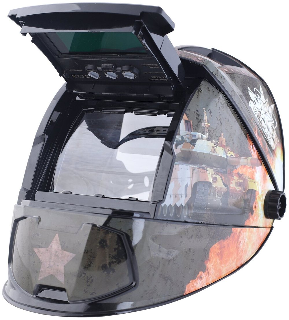 Маска сварщика Patriot WH 300 / 90х35 мм окно / степень затемнения DIN 9-13 / хамелеон / защитная маска для сварки / сварочный шлем