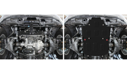 Защита радиатора и картера АвтоБроня для Toyota Land Cruiser 300 (без KDSS) (V - 3.5; 4.0) 2021-н.в., штампованная, сталь 1.8 мм, с крепежом, 111.09551.1