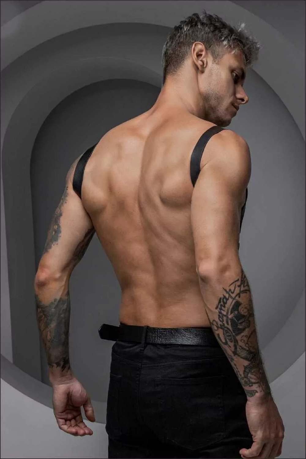 Портупея мужская Ra кожа черная M/L