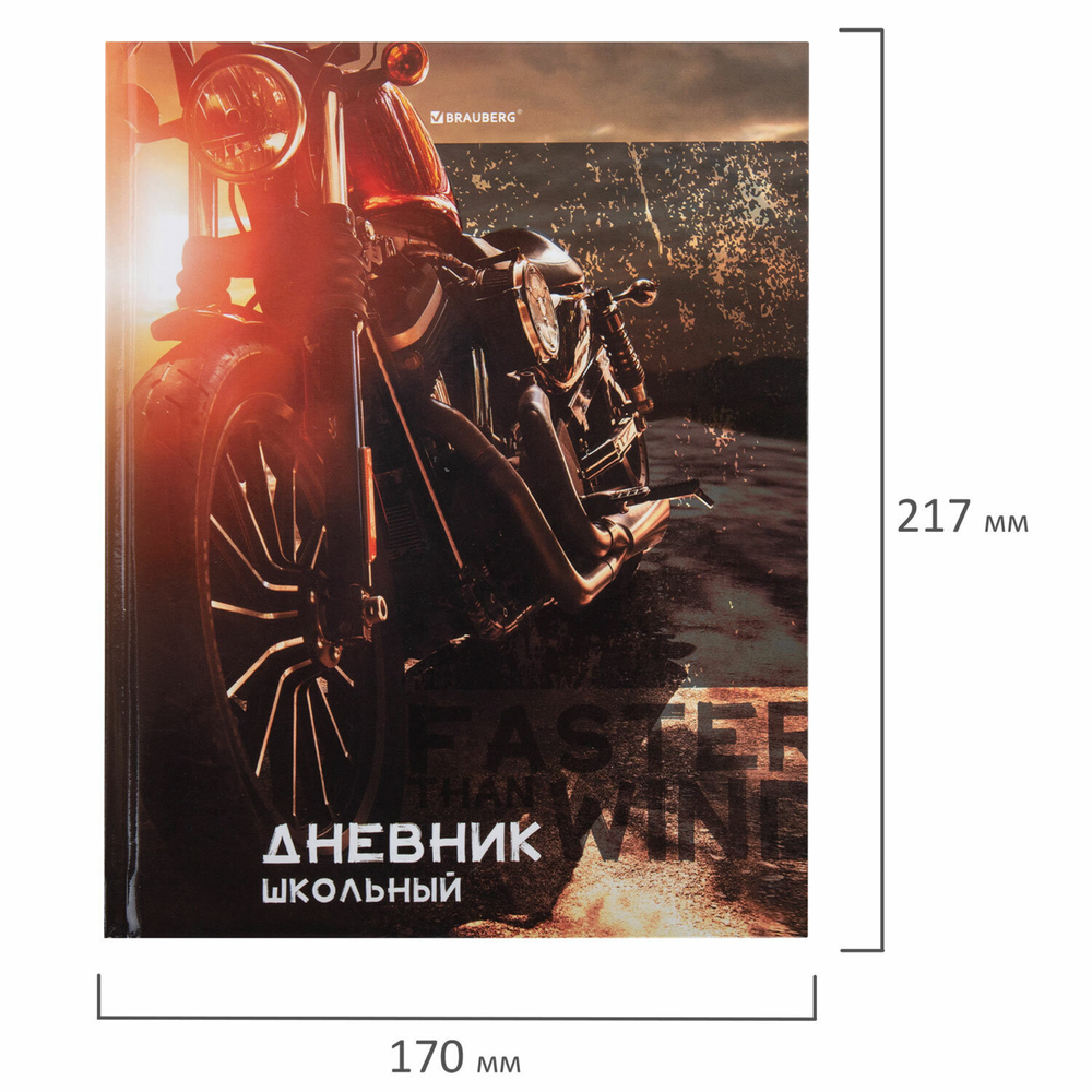 Дневник 5-11 класс 48 л. твердый BRAUBERG глянцевая ламинация с подсказом "Байк" (6 штук в упаковке)