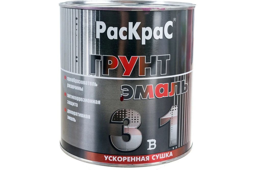 Грунт-эмаль Раскрас быстросохнущая 1,9л Темно-зеленый