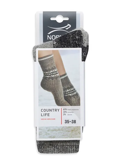 Термоноски женские Norveg Country Life высокие 9CLSW-218,серый