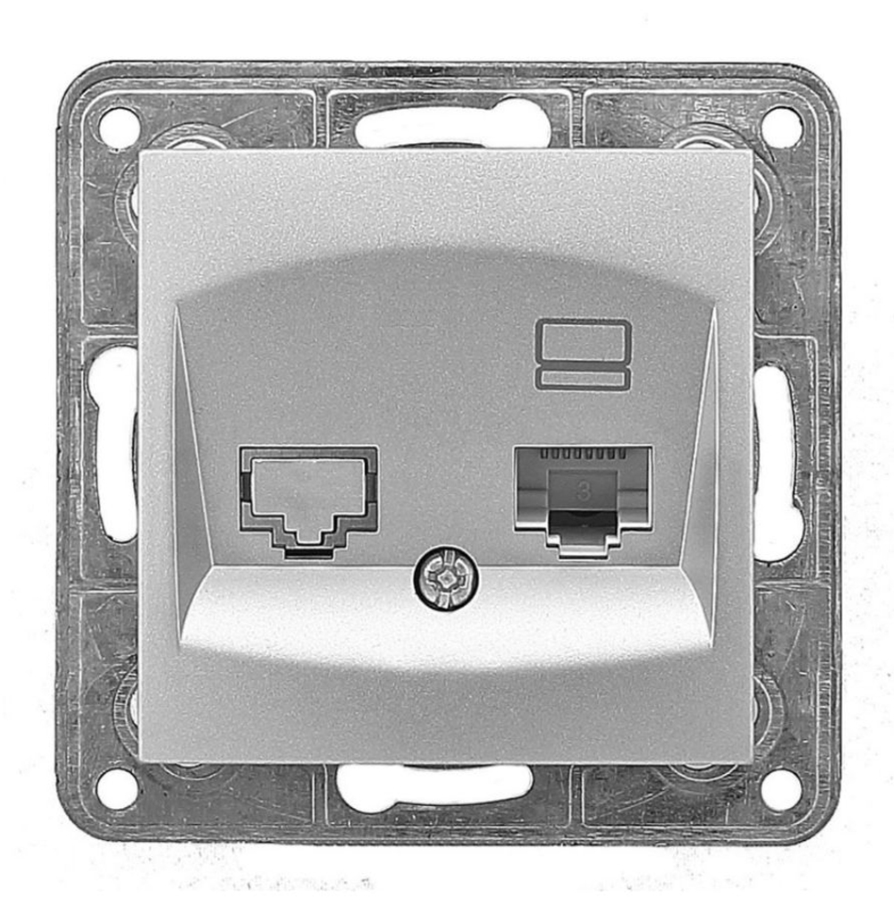 Розетка RJ-45 Profitec Tesla Серебро