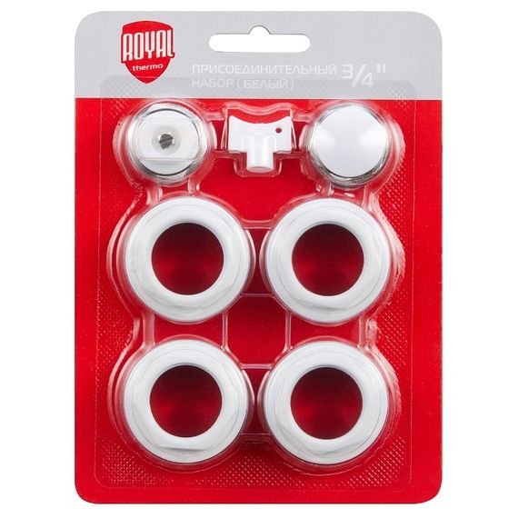 Комплект подключения радиатора Royal Thermo 3/4&quot; 7 предметов белый 27307