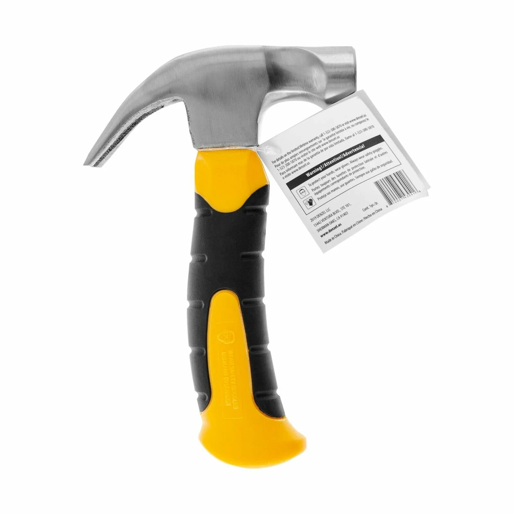 Молоток-гвоздодер мини, боек с магнитом, фибергласовая двухкомпонентная рукоятка, 9oz, 250г Denzel 7710443