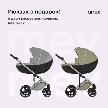 Рюкзак в подарок при покупке коляски Anex Mev + скидка 24%!