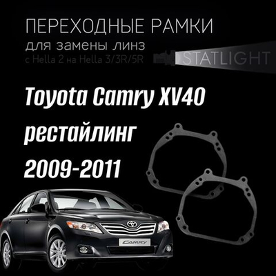 Переходные рамки для замены линз в фарах Toyota Camry XV40 2009-2011 рестайл