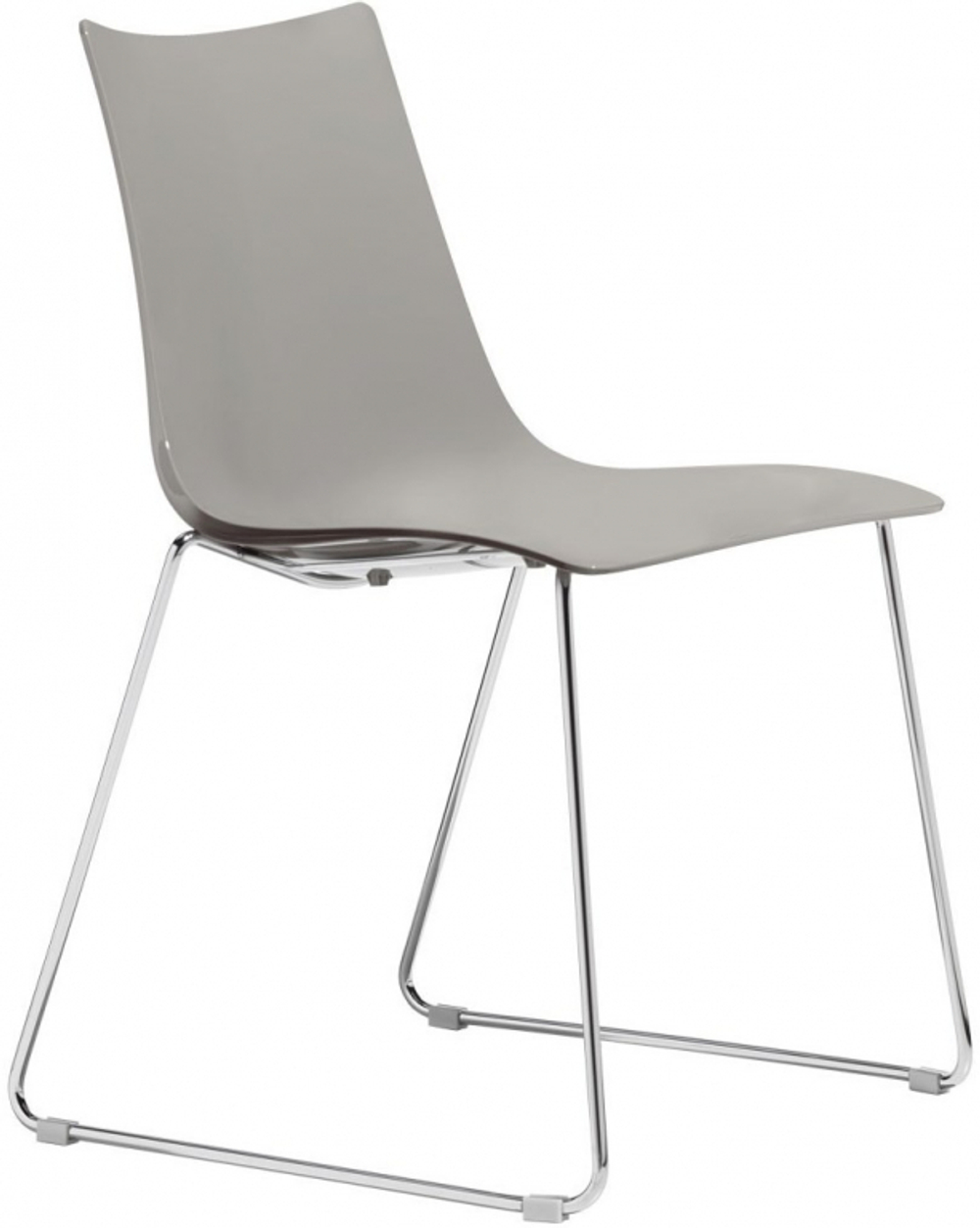 Стул пластиковый на полозьях Scab Design Zebra Technopolymer, хром, тортора