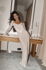 Платье с микропайетками макси milk