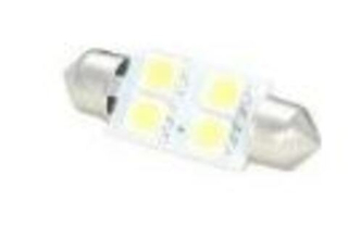 Светодиод 12V T11x36   4SMD 5050 WHITE МАЯК (бл 2шт) (салон) 12T11x36-W/4SMD(5050)/2BL