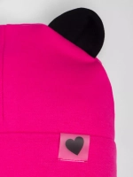 Шапка для девочек осенняя, с ушками и снудом