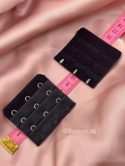 Расширитель  для бюстгальтера черный 3 ряда 9 петель 3 крючка 5х5,5 см