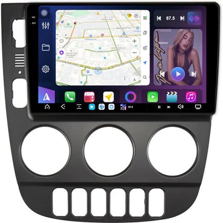 Магнитола для Mercedes-Benz ML W163 2001-2005 (климат, рамка черная) - FarCar GX9-9649F2B монитор 9.5" 2K QLED на Android 14, TS20, 6+128Гб, CarPlay, 4G SIM-слот